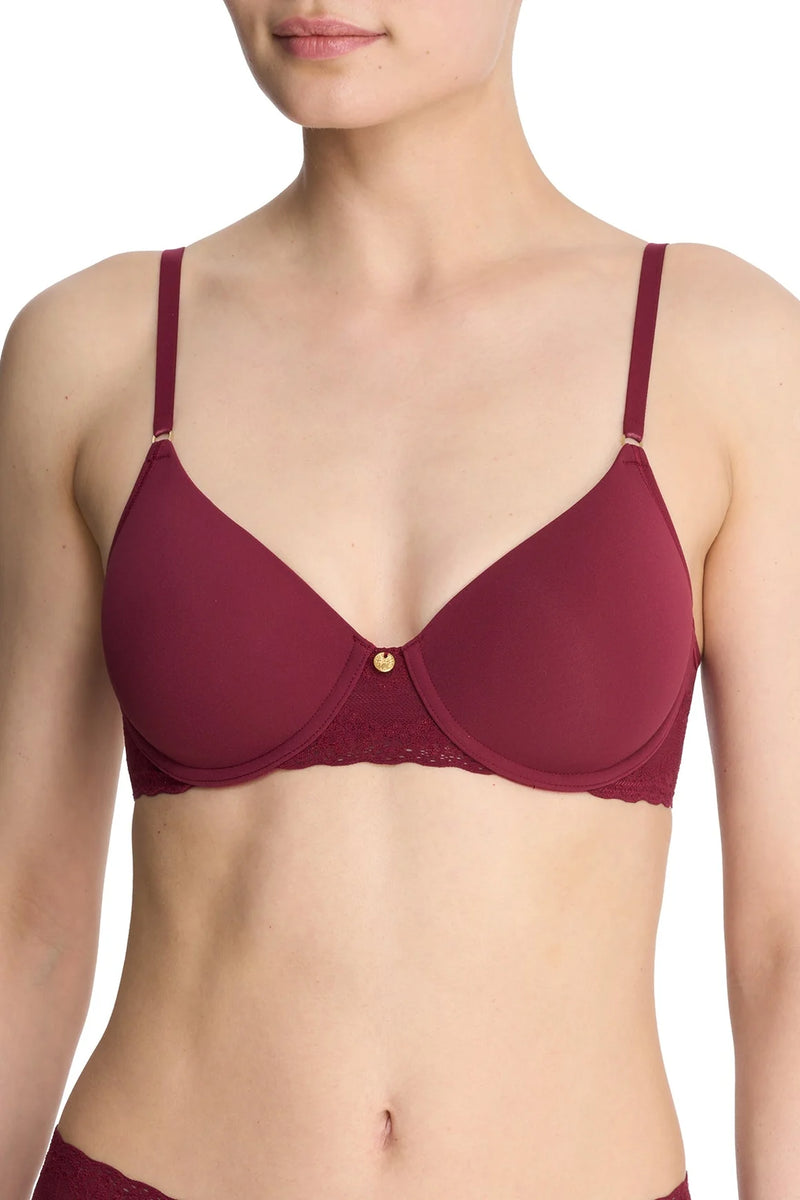 Natori Bliss Perfection Contour Reggiseno Con Ferretto E Coppe Sagomate | Taglia 34DD, Pizzo E Jersey