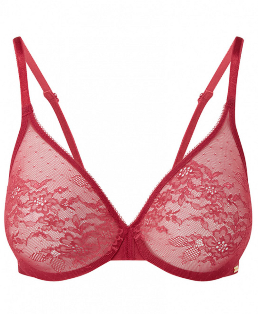 Gossard Glossies Lace Molded Sheer Bra Filly Rose