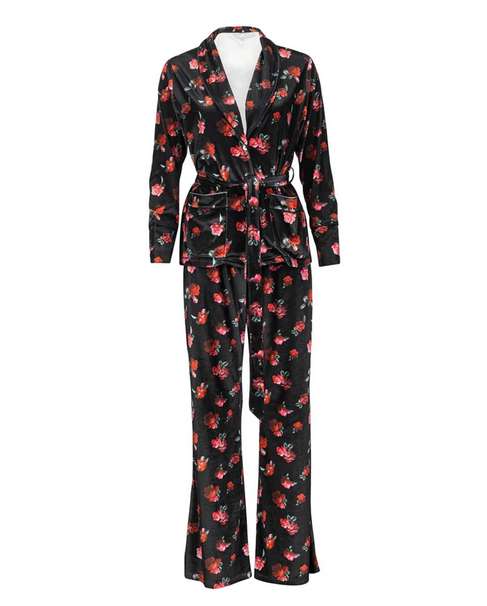 Kilo Brava Wide Leg Wrap Pajama Set Filly Rose