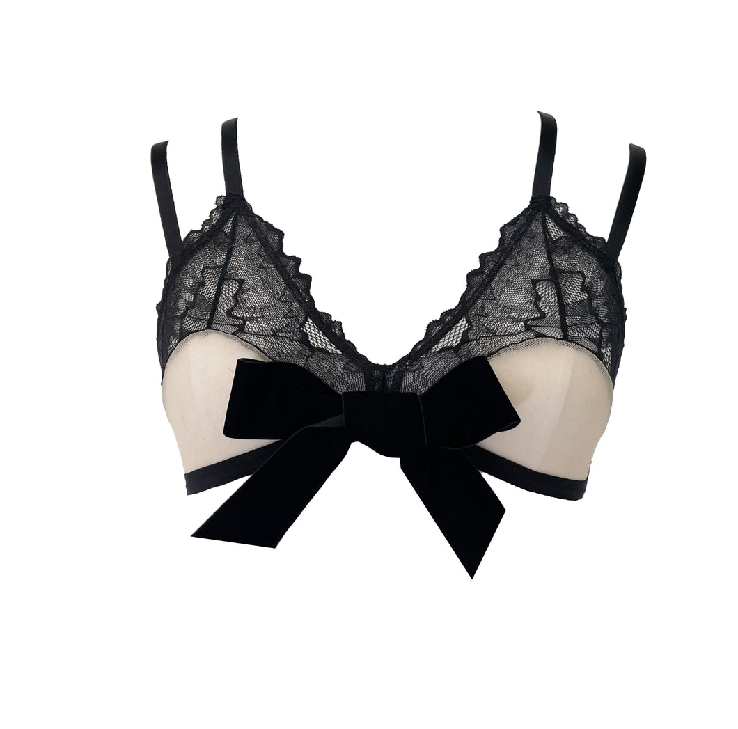 Georgia Lace and Sheer Tulle Bow Bralette