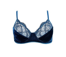 Load image into Gallery viewer, Pomegranate Love Lace and Velvet Bra

