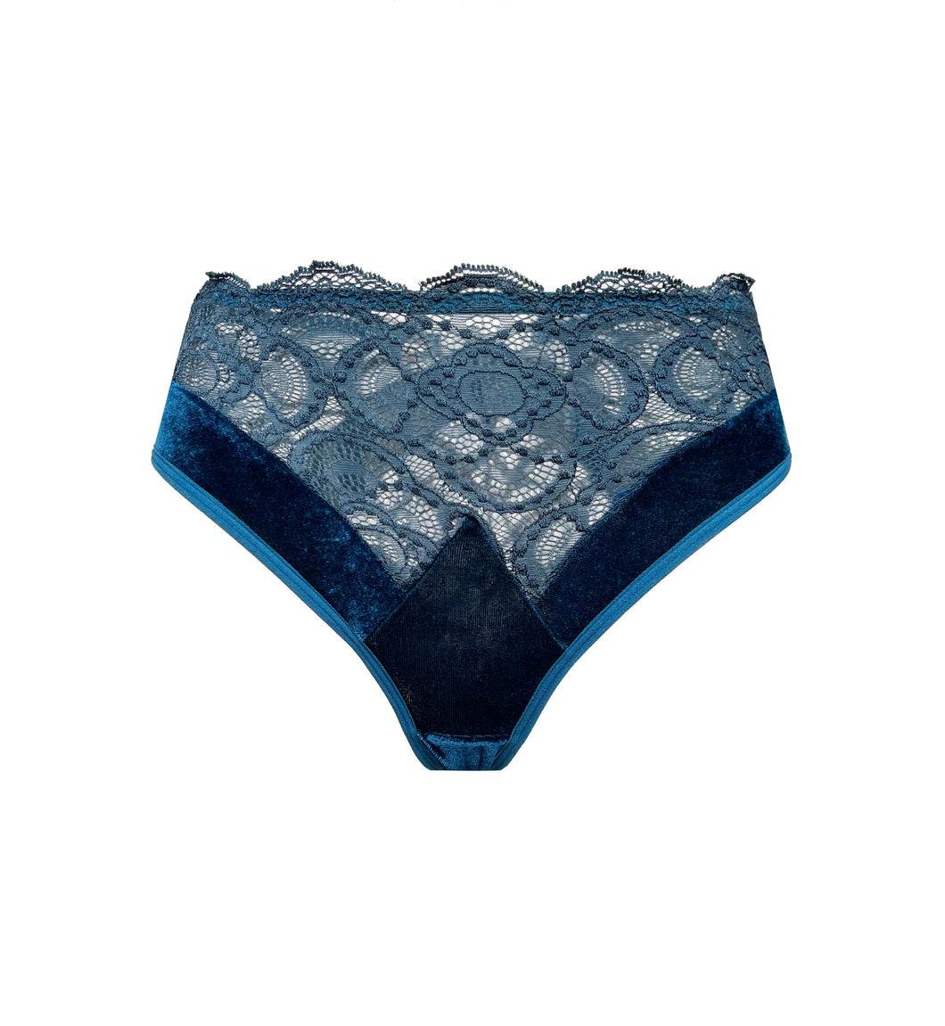 Pomegranate Love Velvet and Lace Panties