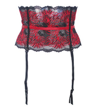 Load image into Gallery viewer, Pomegranate Love Lace Garter Belt
